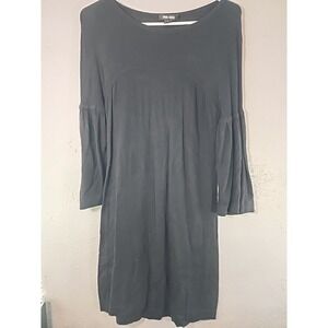 SPRING + MERCER size‎ Med Black SHIFT Dress Cashmere Blend Bell Sleeves